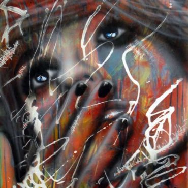 Street Art à la bombe aérosol, peinture sur toile en coton, unique