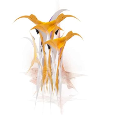Art animalier par Paradox'Art. Trois couleurs dominent : blanc, orange et gris.