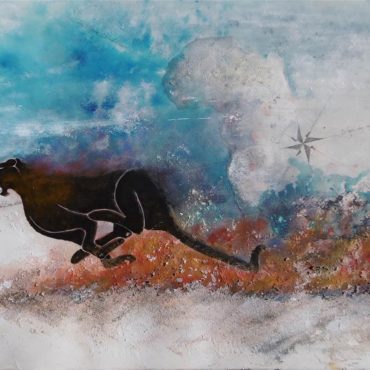 La fuite de la panthère. Peinture unique n°5 par Gier