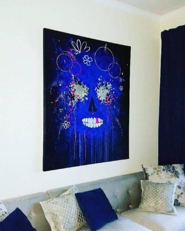 Julia Dalloz "Crâne" peinture au format Collector